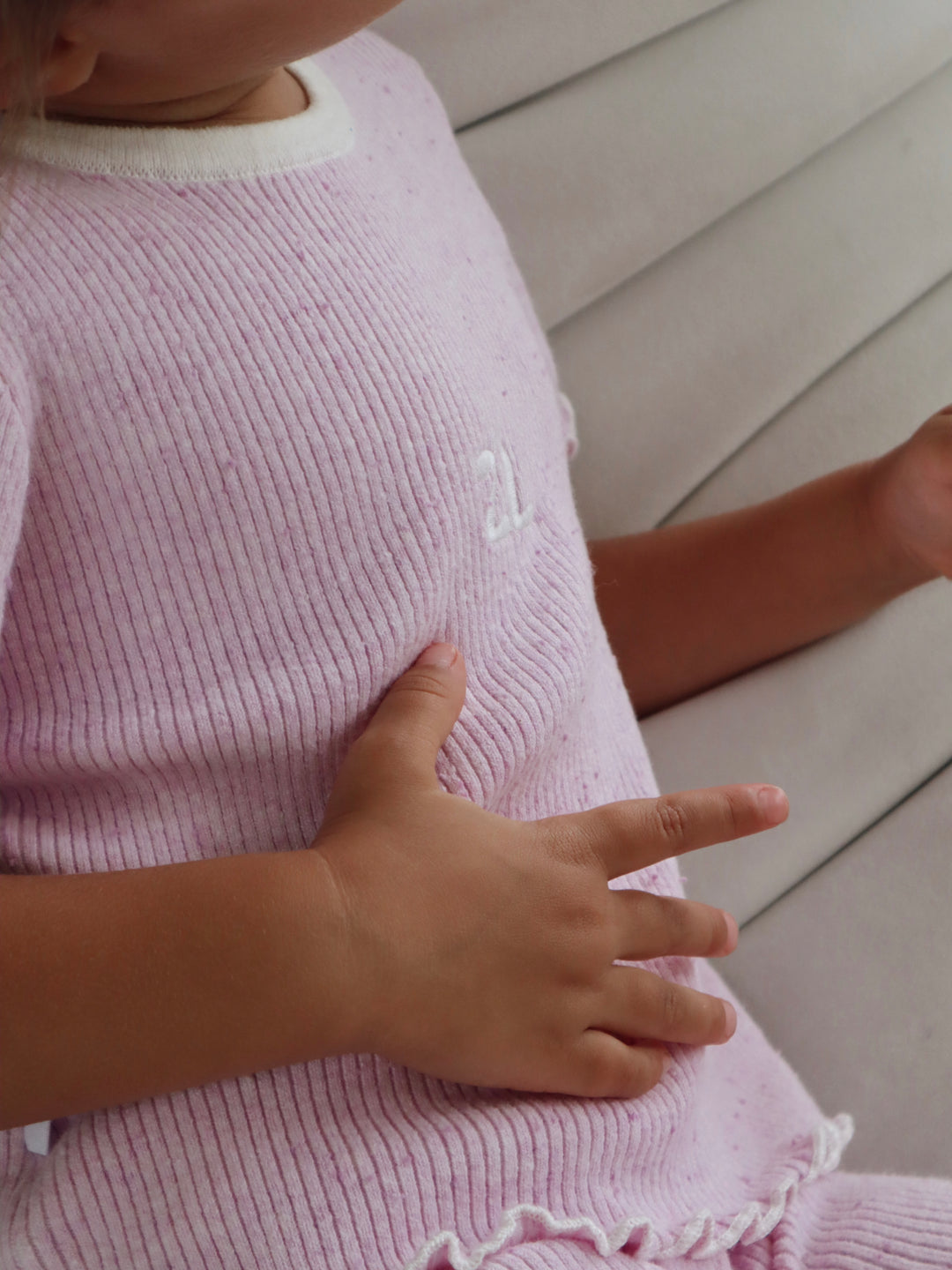 RIBBED TEE | LILAC FLECK