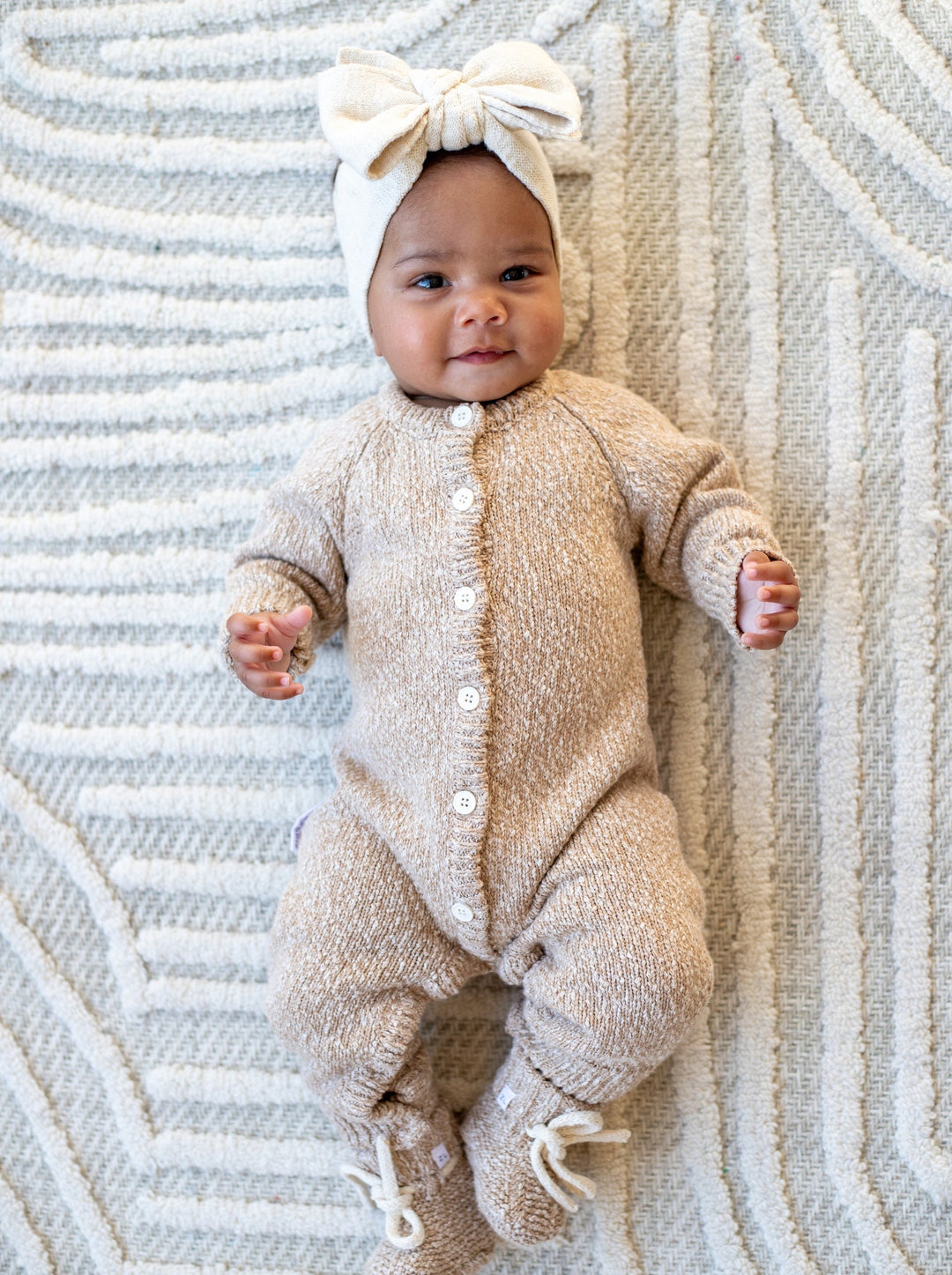 CLASSIC KNIT ROMPER | ALMOND