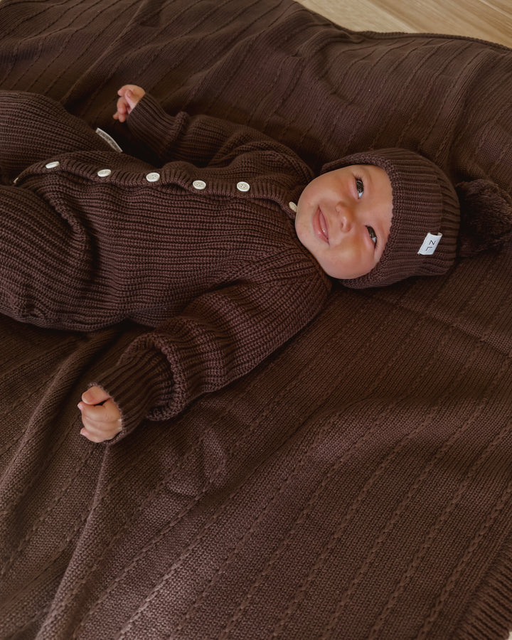 CLASSIC KNIT ROMPER ESPRESSO