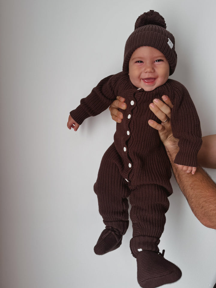 CLASSIC KNIT ROMPER ESPRESSO