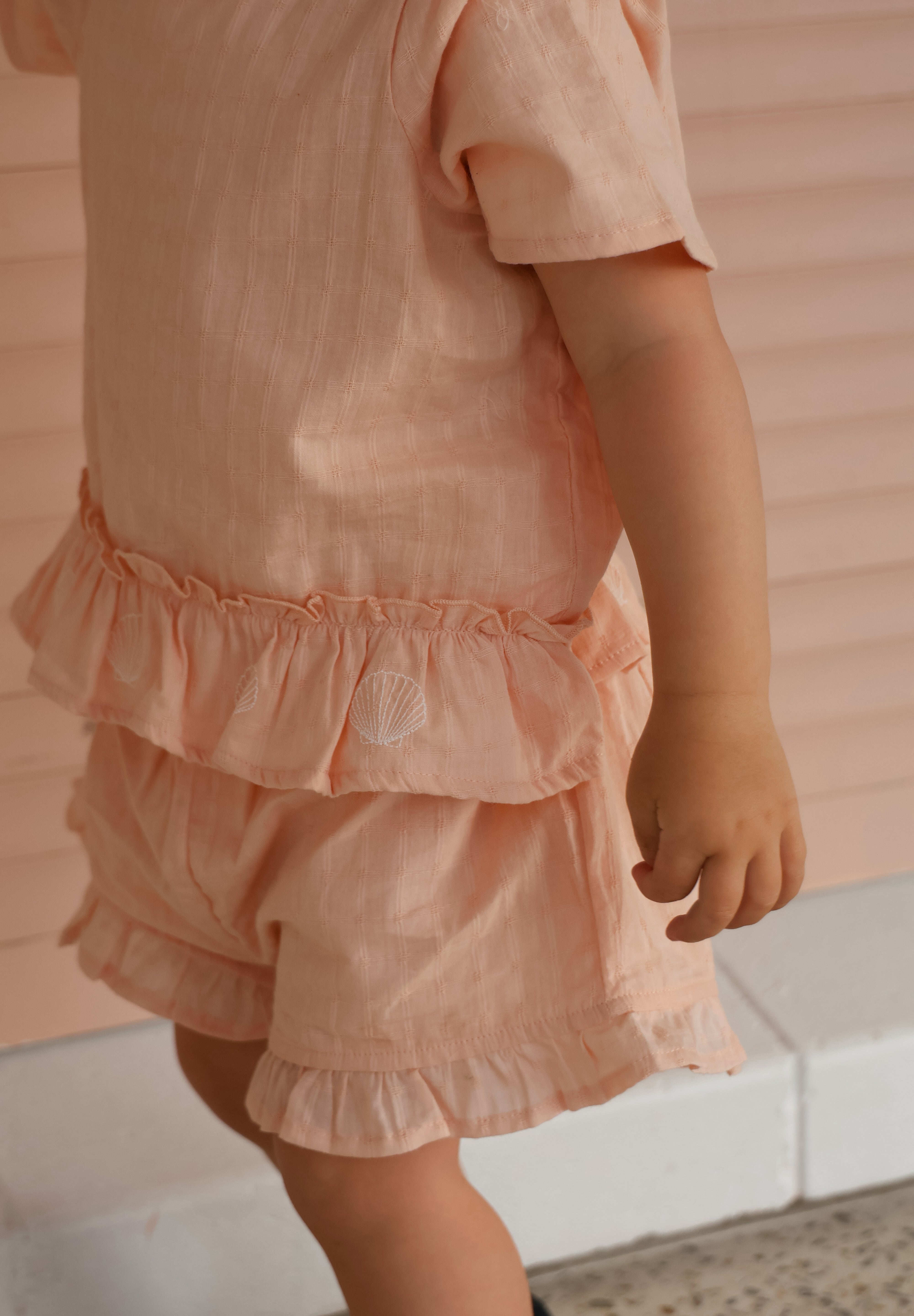 BONNIE TOP APRICOT CHECK