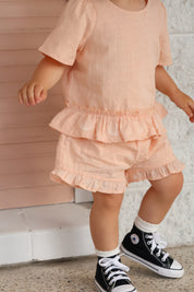 BONNIE TOP APRICOT CHECK