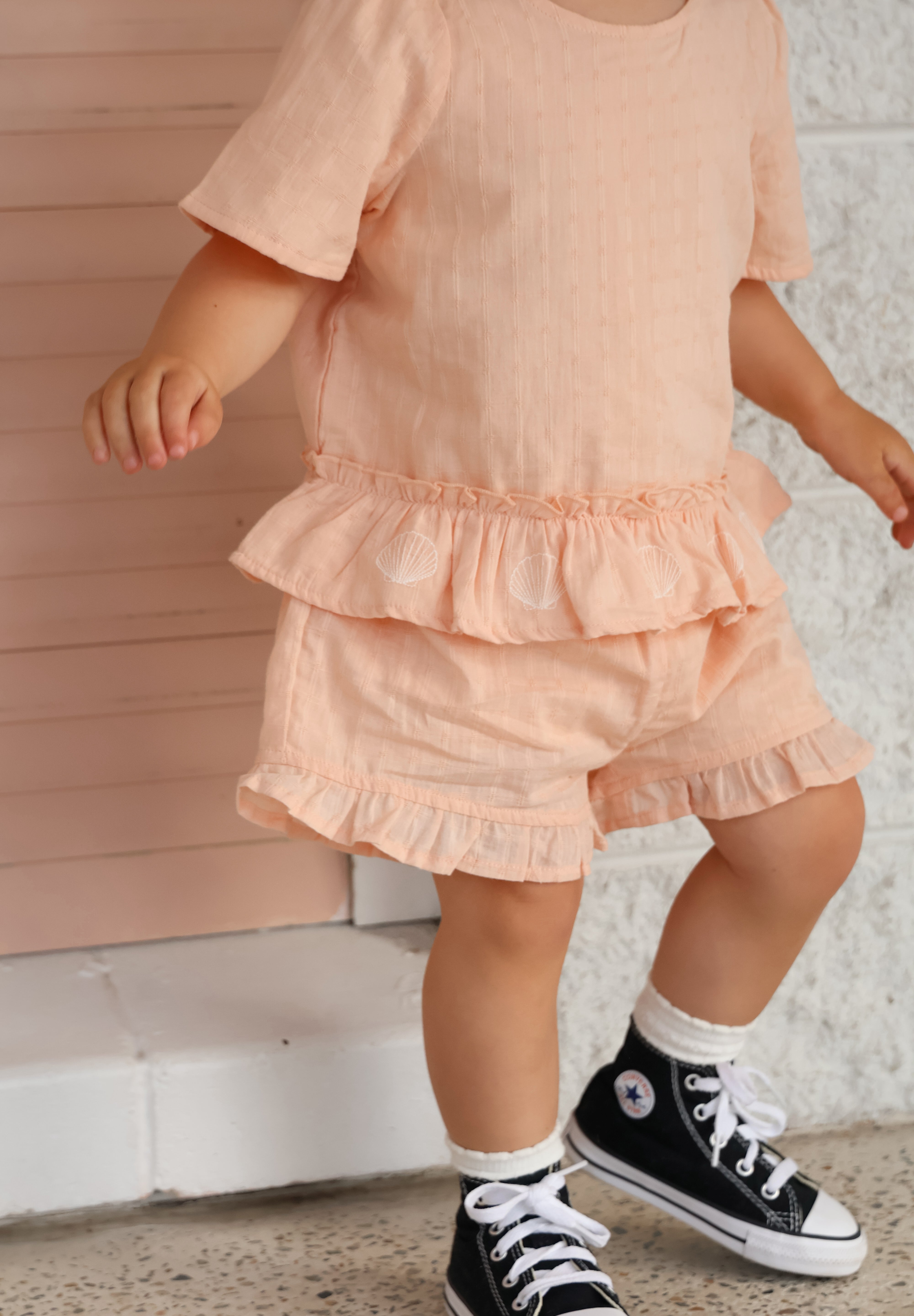 BONNIE TOP APRICOT CHECK