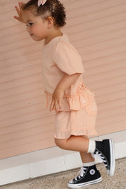 SHORTS APRICOT CHECK