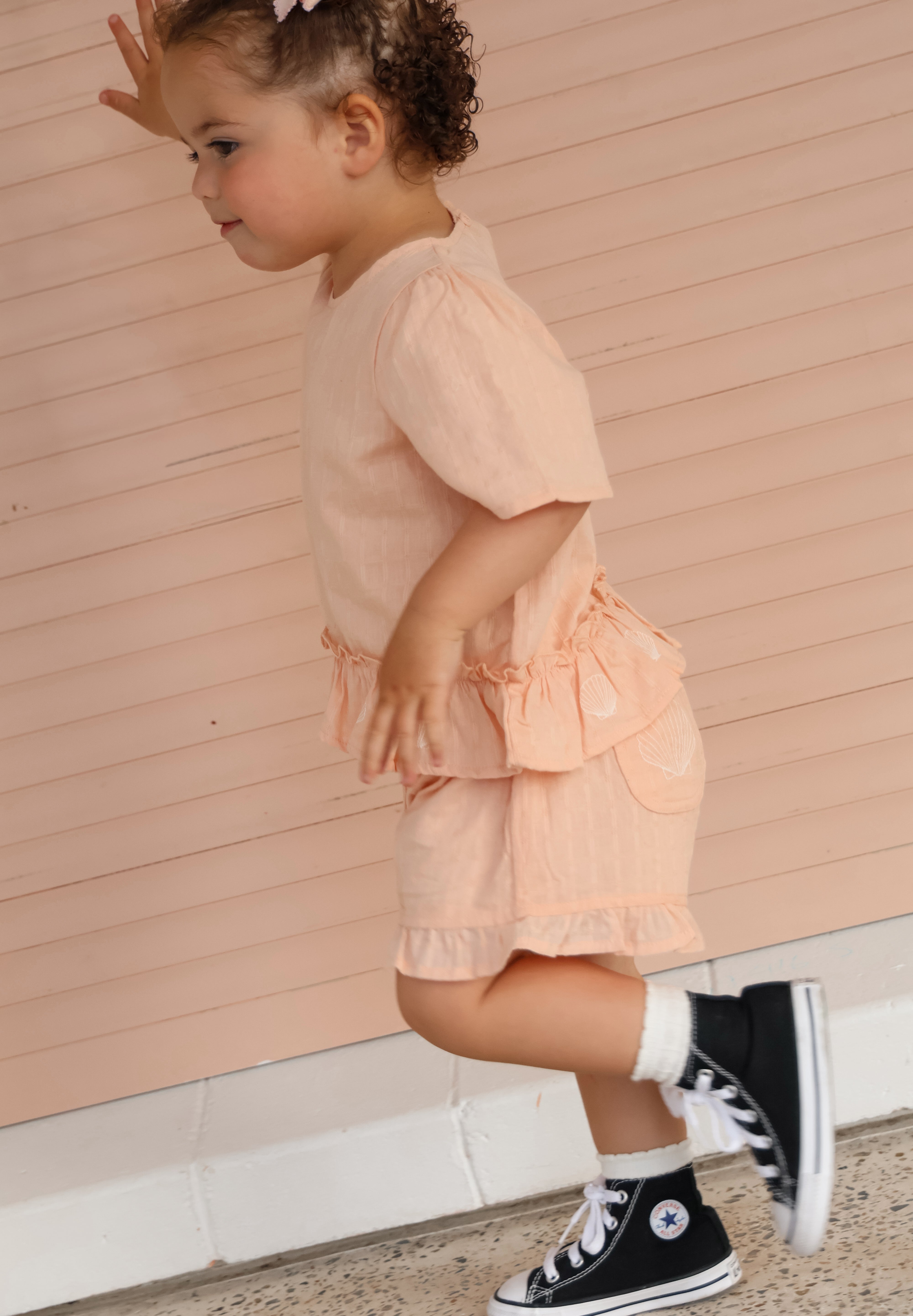 SHORTS APRICOT CHECK