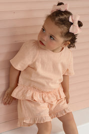 BONNIE TOP APRICOT CHECK
