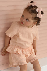 BONNIE TOP APRICOT CHECK
