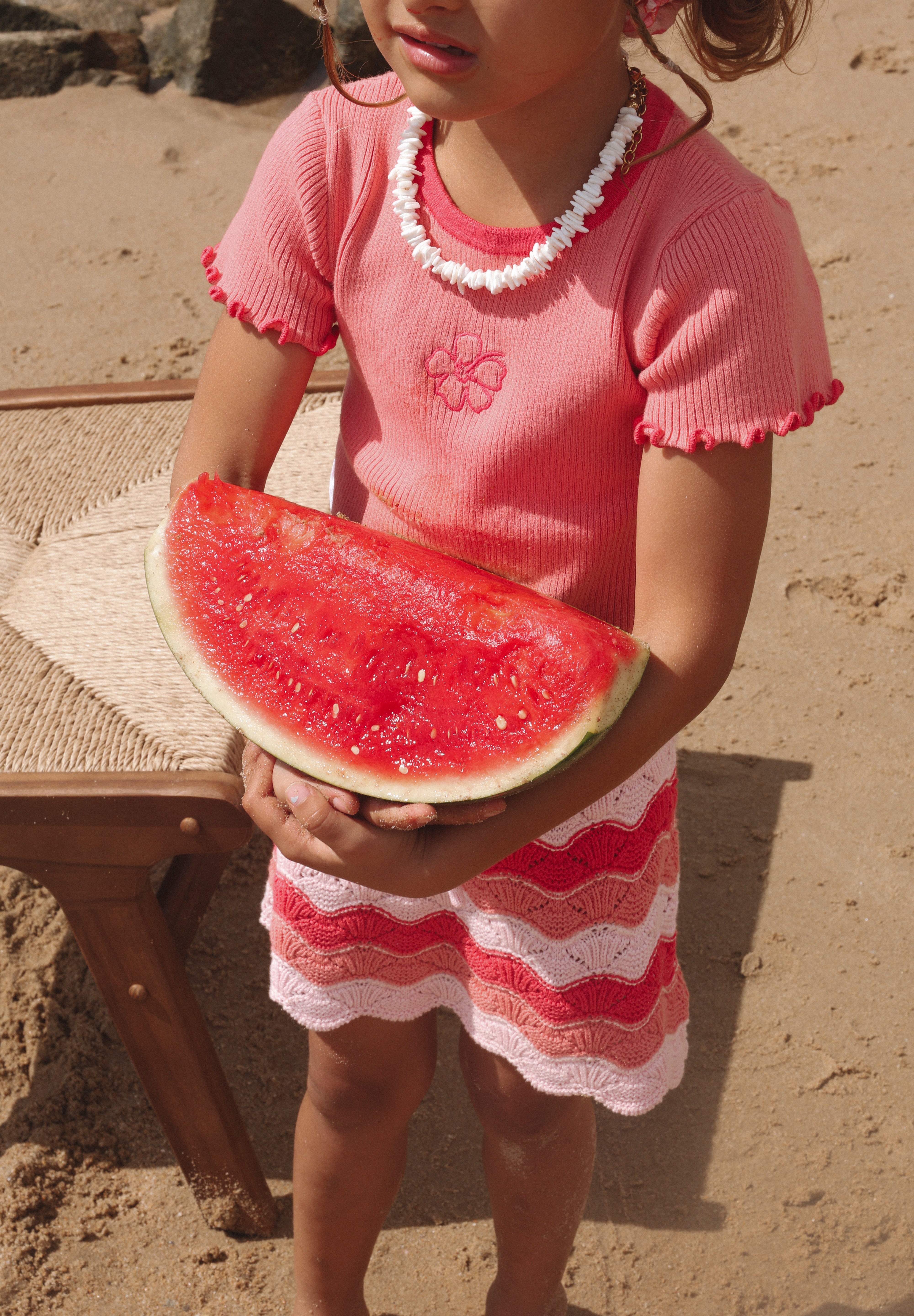 RIBBED TEE GRAPEFRUIT