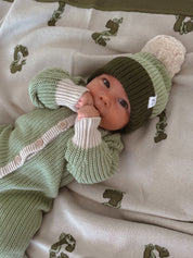 CLASSIC KNIT ROMPER ALOE