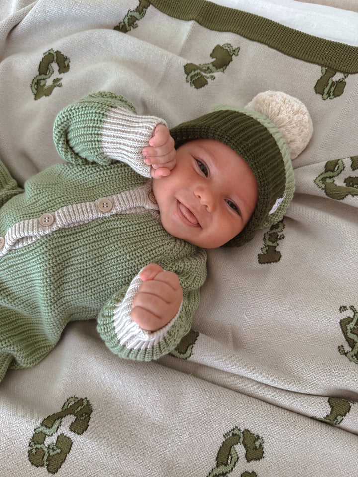 CLASSIC KNIT ROMPER ALOE