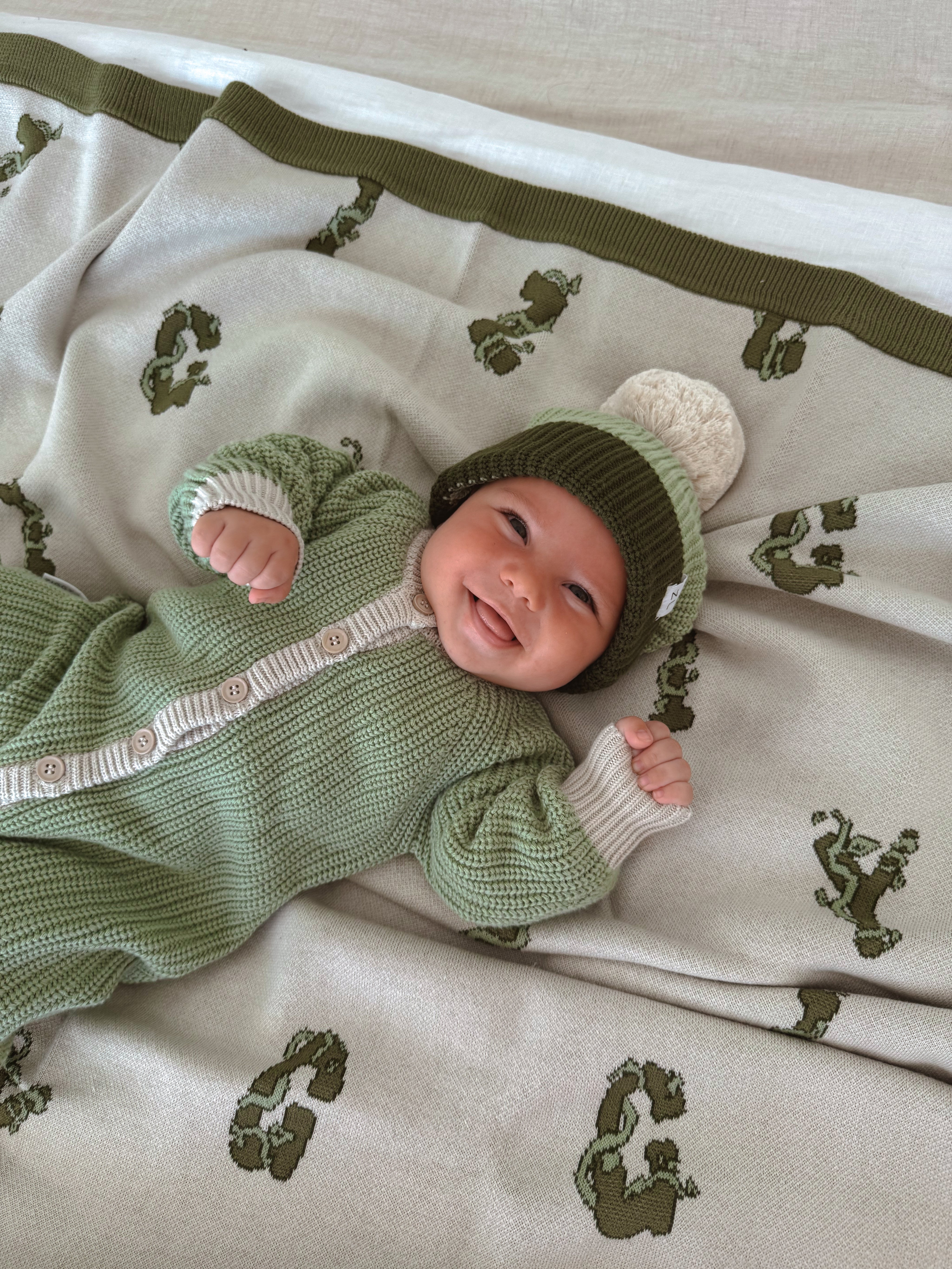 CLASSIC KNIT ROMPER ALOE