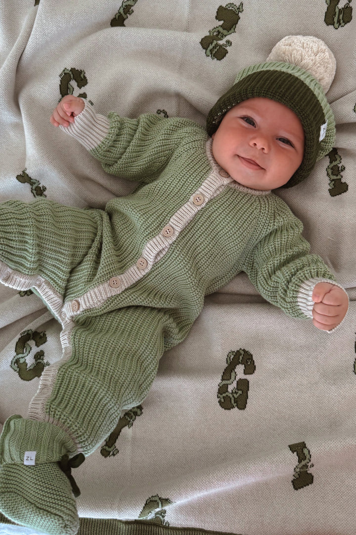 CLASSIC KNIT ROMPER ALOE