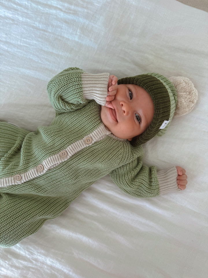 CLASSIC KNIT ROMPER ALOE