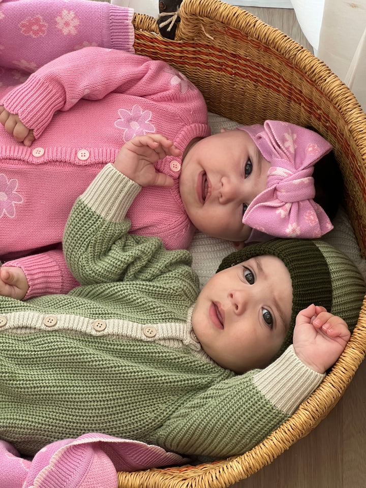 CLASSIC KNIT ROMPER ALOE