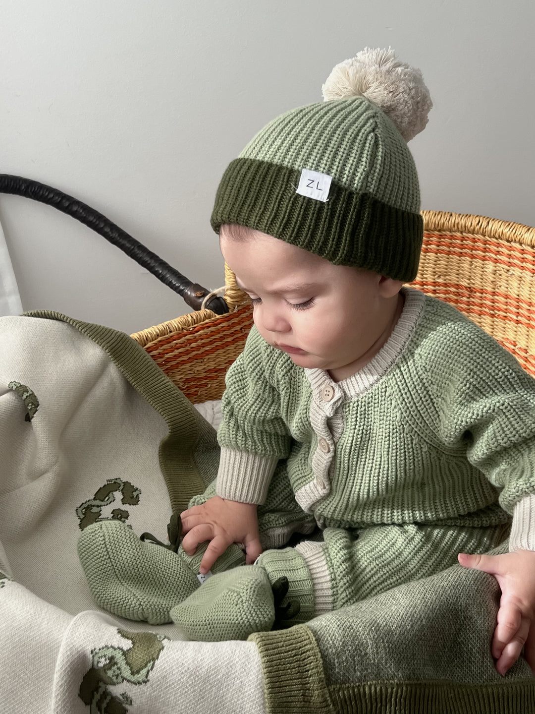 CLASSIC KNIT ROMPER ALOE