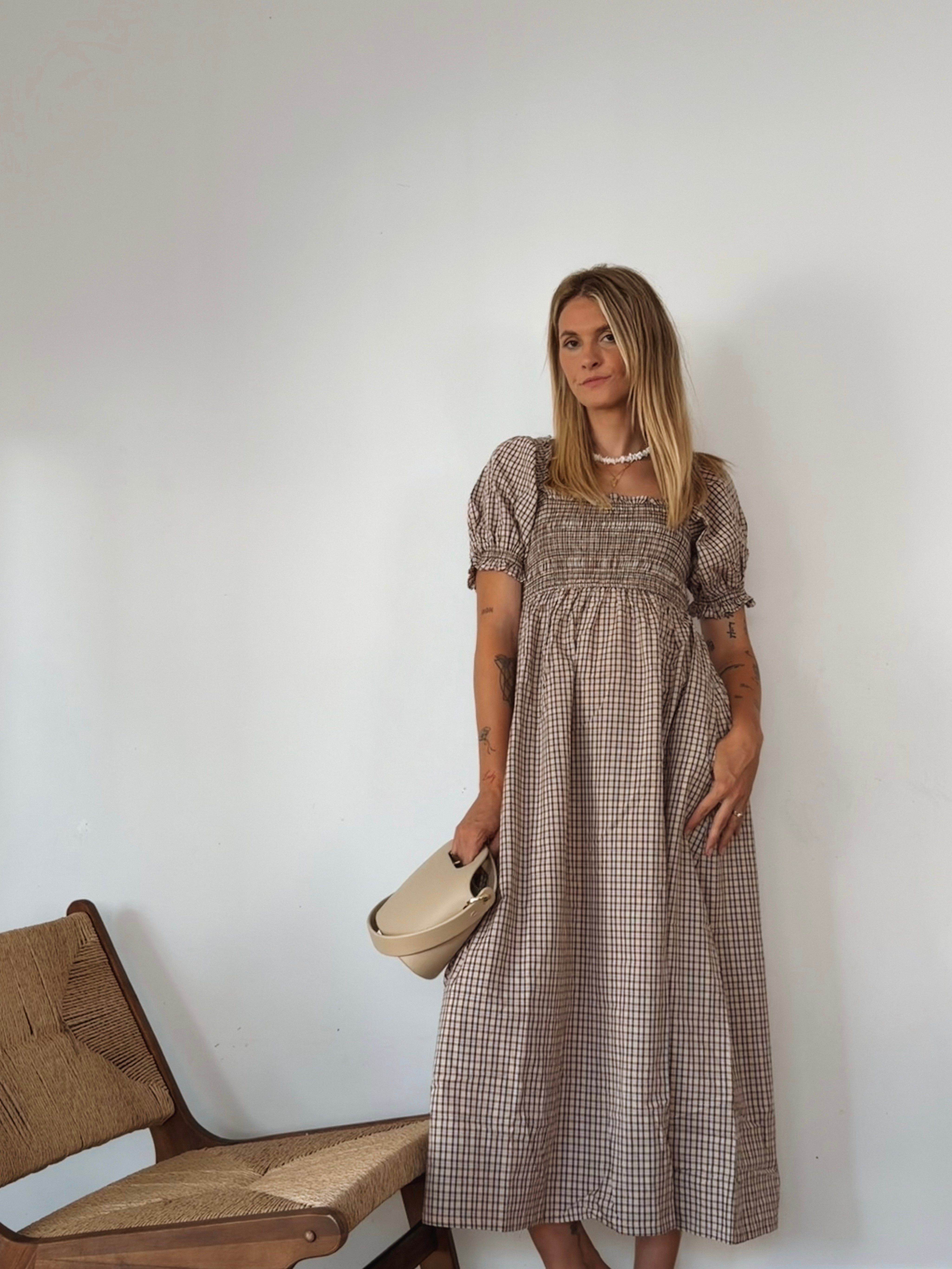 BAILEY DRESS TRUFFLE CHECK