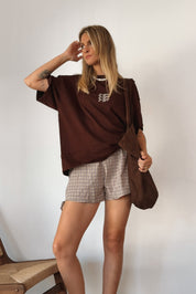 IMOGEN SHORTS TRUFFLE CHECK