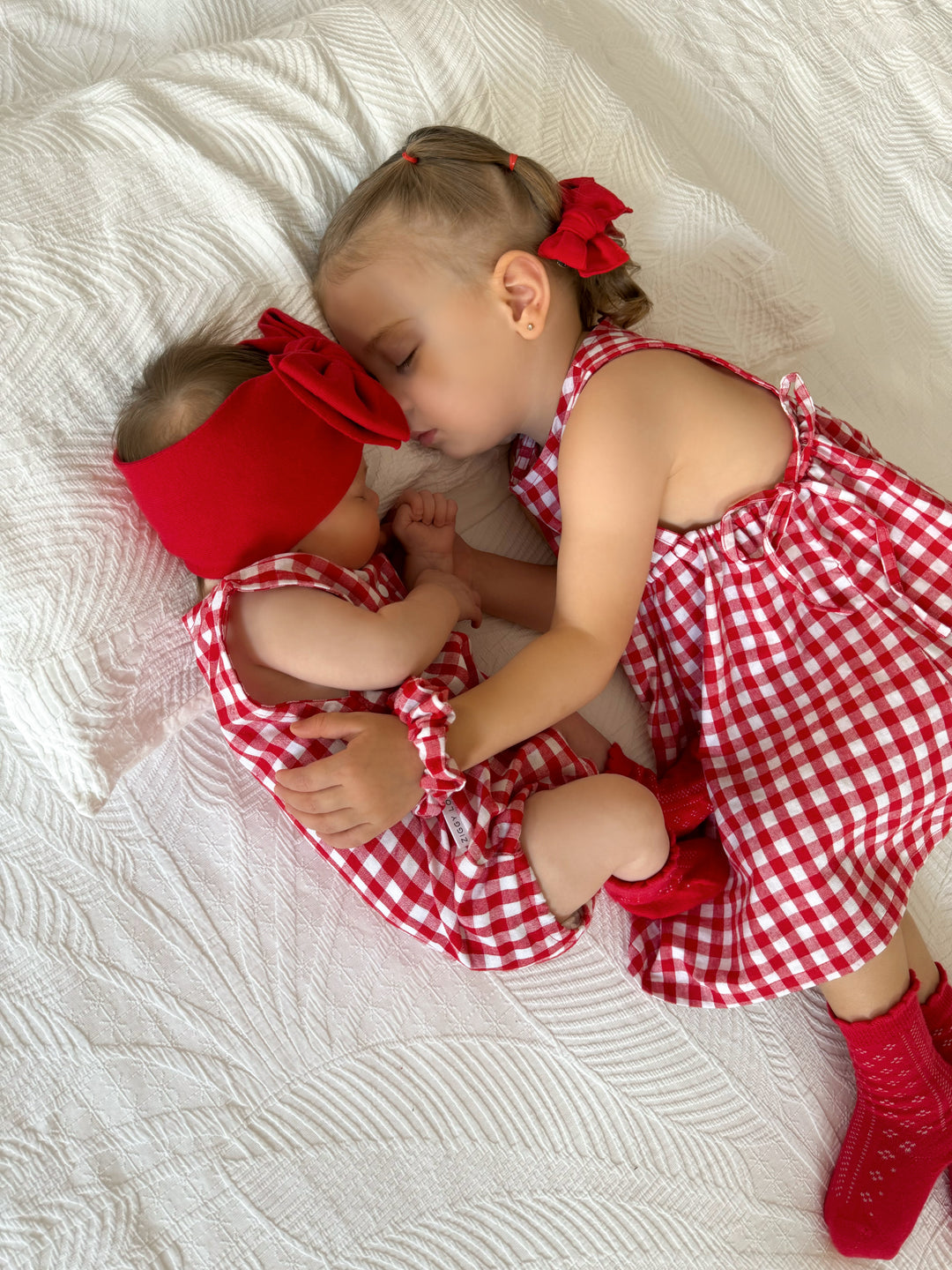 SUMMER BUBBLE ROMPER | RED GINGHAM