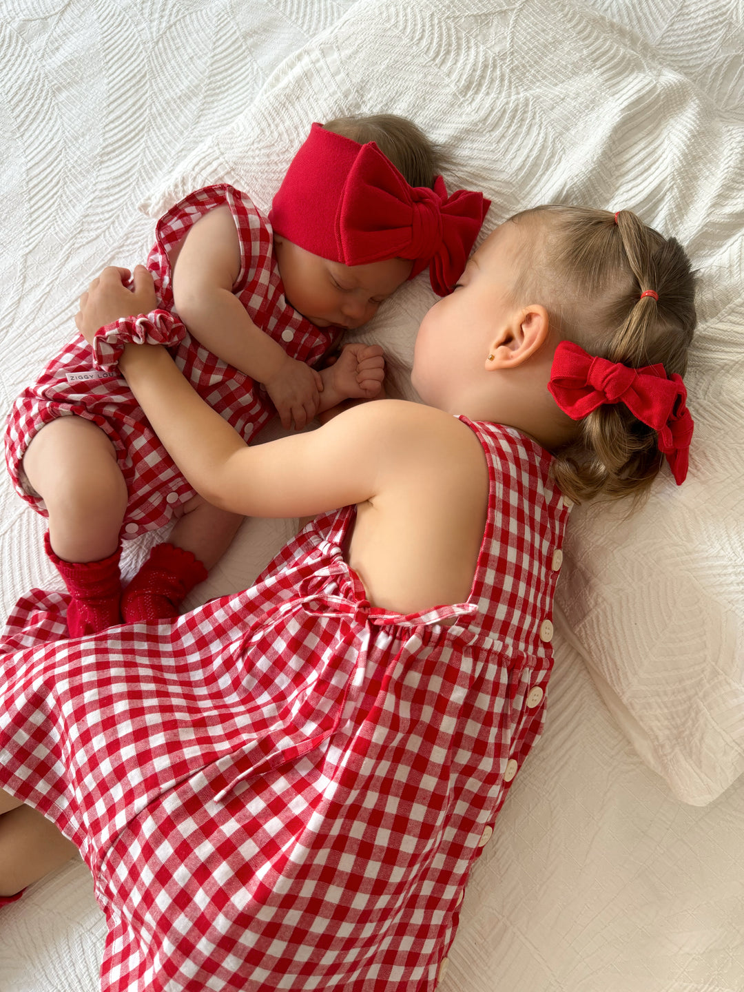 SUMMER BUBBLE ROMPER | RED GINGHAM