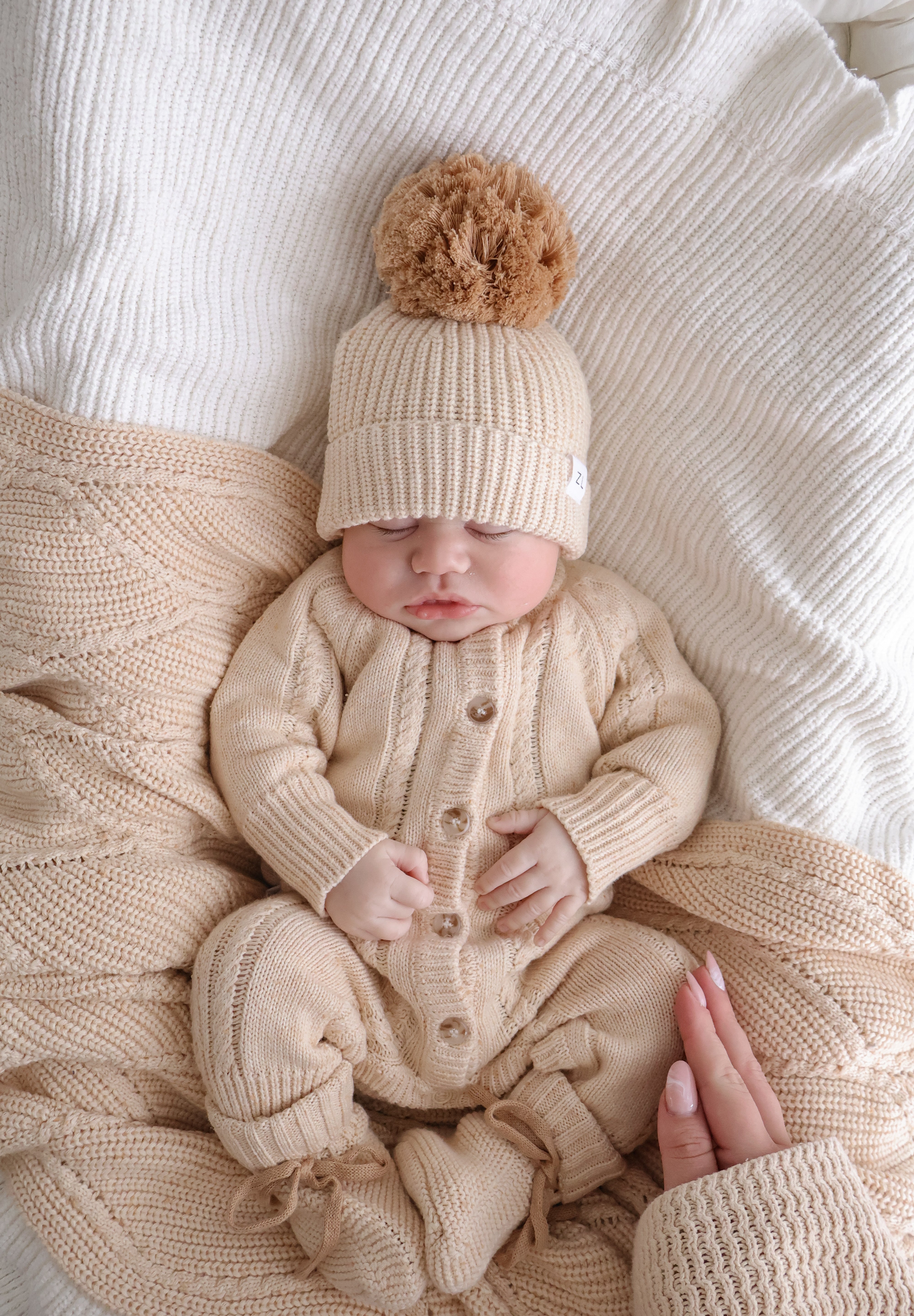 CLASSIC KNIT ROMPER BISCOTTI FLECK