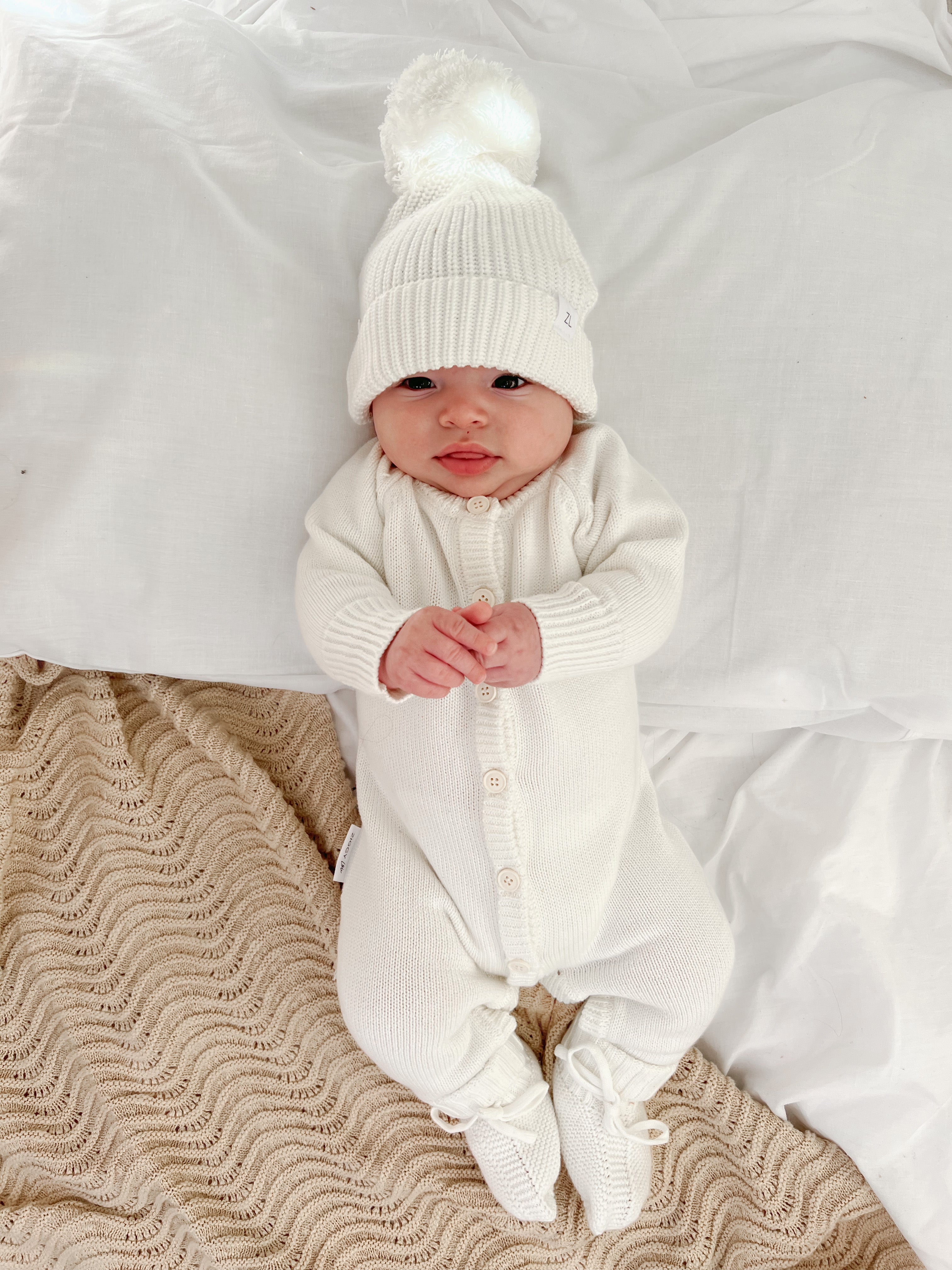 CLASSIC KNIT ROMPER MILK