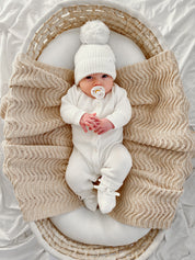 CLASSIC KNIT ROMPER MILK