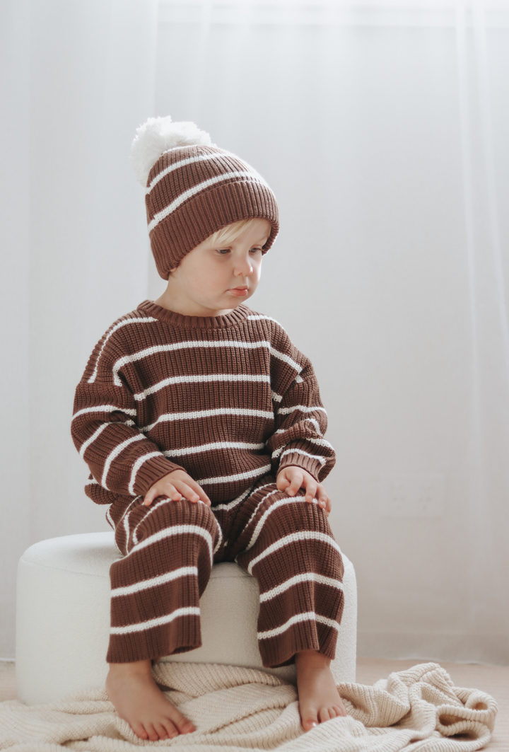 BEANIE | CHOCOLATE STRIPES - Pre-Order June