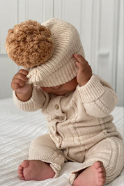 CLASSIC KNIT ROMPER BISCOTTI FLECK