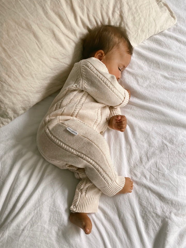 CLASSIC KNIT ROMPER | BISCOTTI FLECK