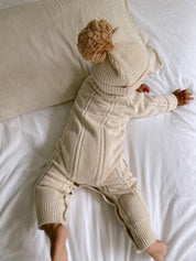 CLASSIC KNIT ROMPER BISCOTTI FLECK