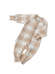 CLASSIC KNIT ROMPER GINGHAM