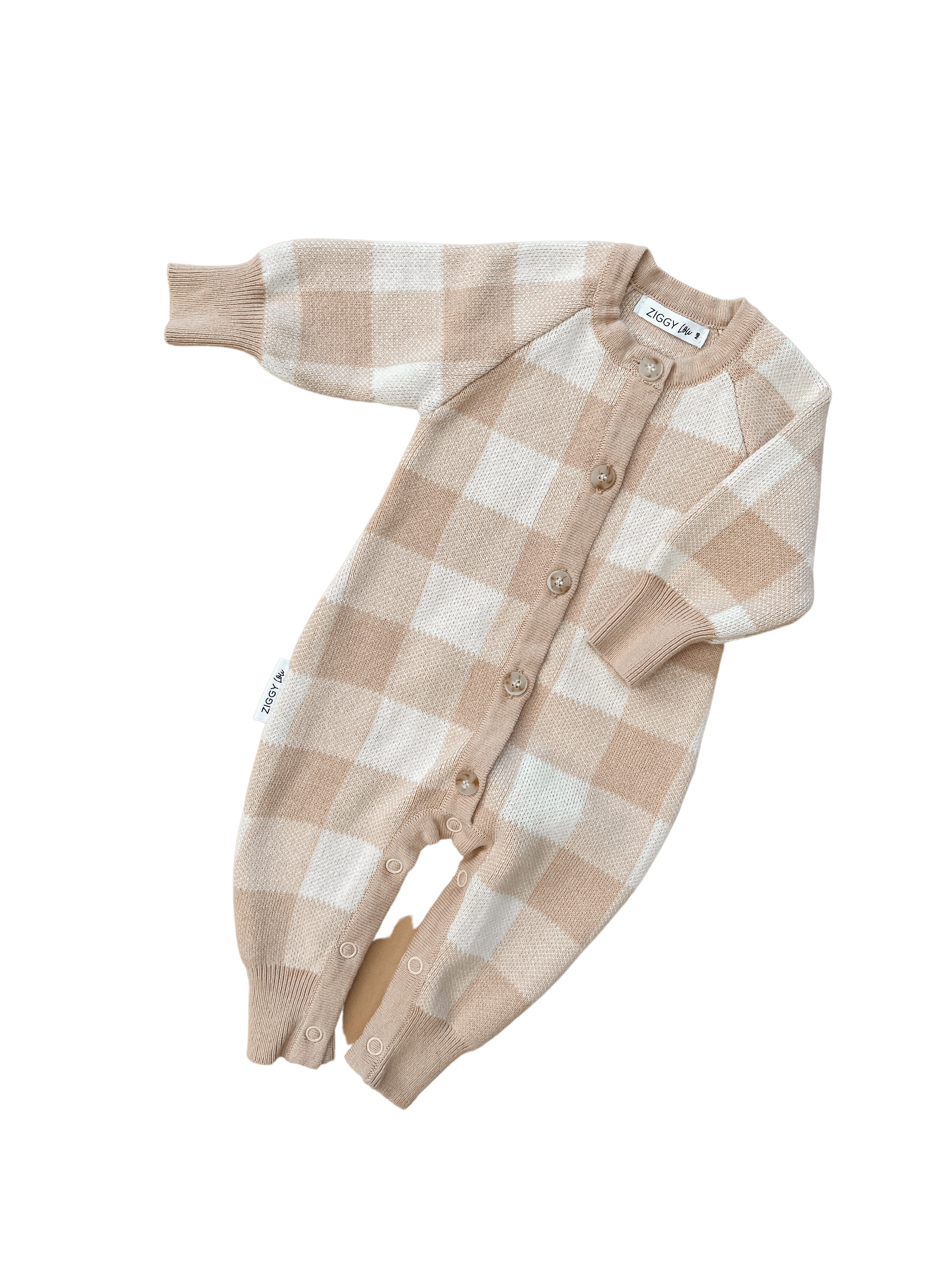 CLASSIC KNIT ROMPER GINGHAM