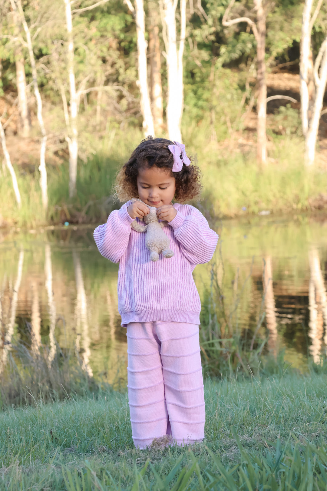 CROPPED PANTS | LILAC STRIPE