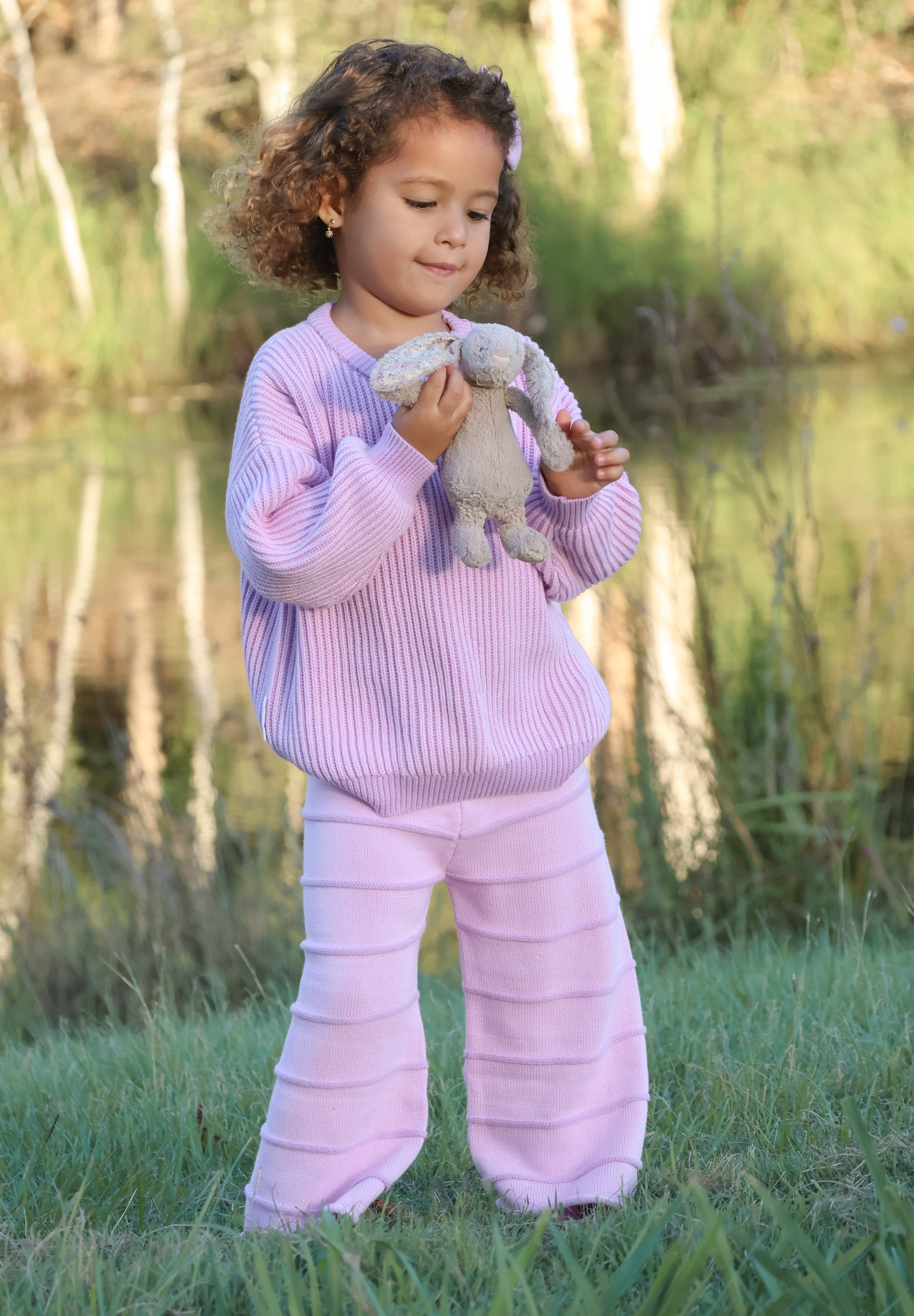 CROPPED PANTS | LILAC STRIPE