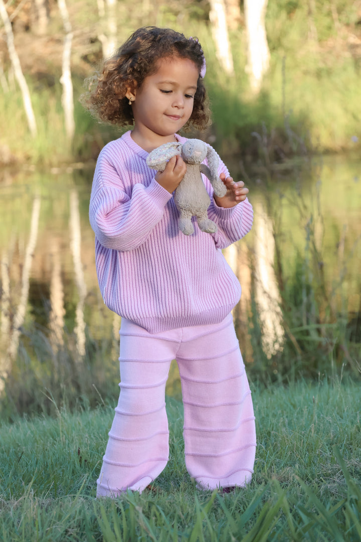 CROPPED PANTS | LILAC STRIPE