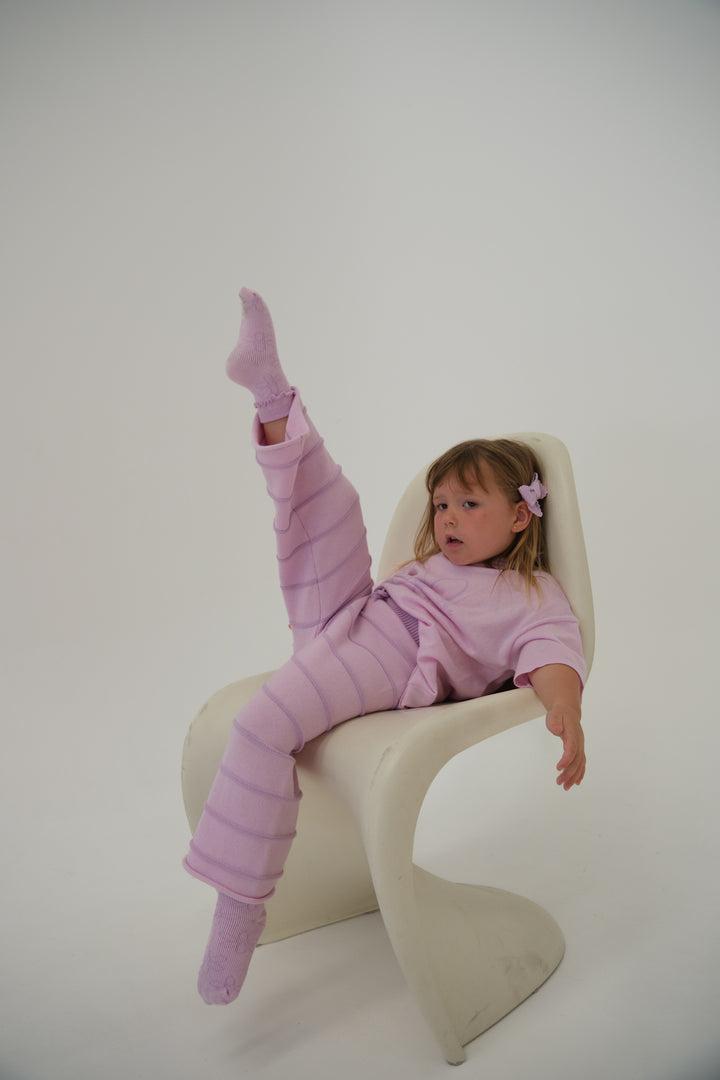 CROPPED PANTS | LILAC STRIPE