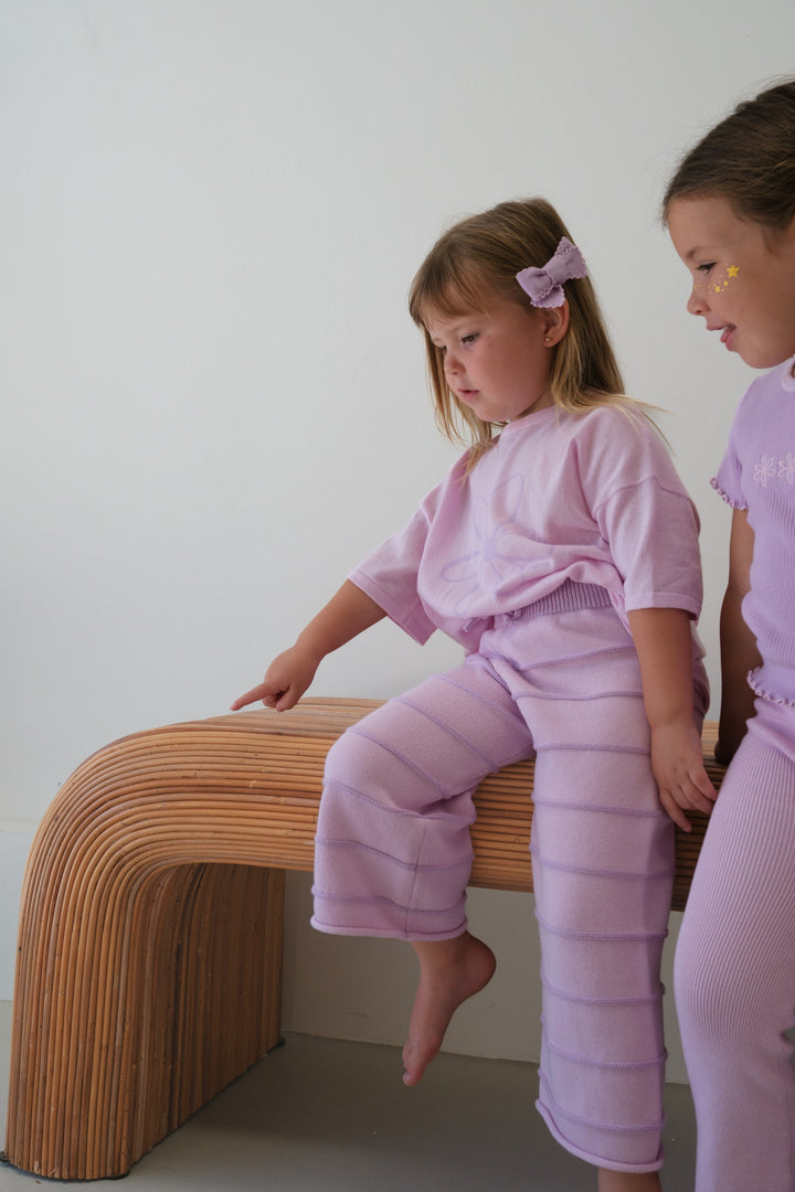 CROPPED PANTS | LILAC STRIPE