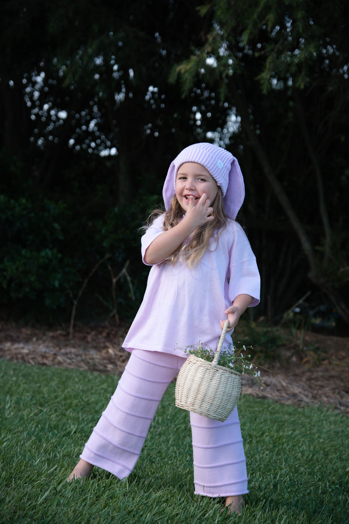 CROPPED PANTS | LILAC STRIPE