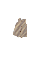 RILEY PLAYSUIT TRUFFLE CHECK
