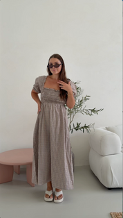 BAILEY DRESS TRUFFLE CHECK