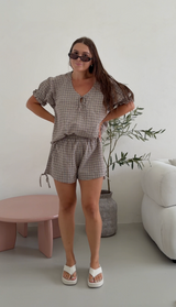 IMOGEN SHORTS TRUFFLE CHECK