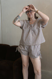 IMOGEN SHORTS TRUFFLE CHECK