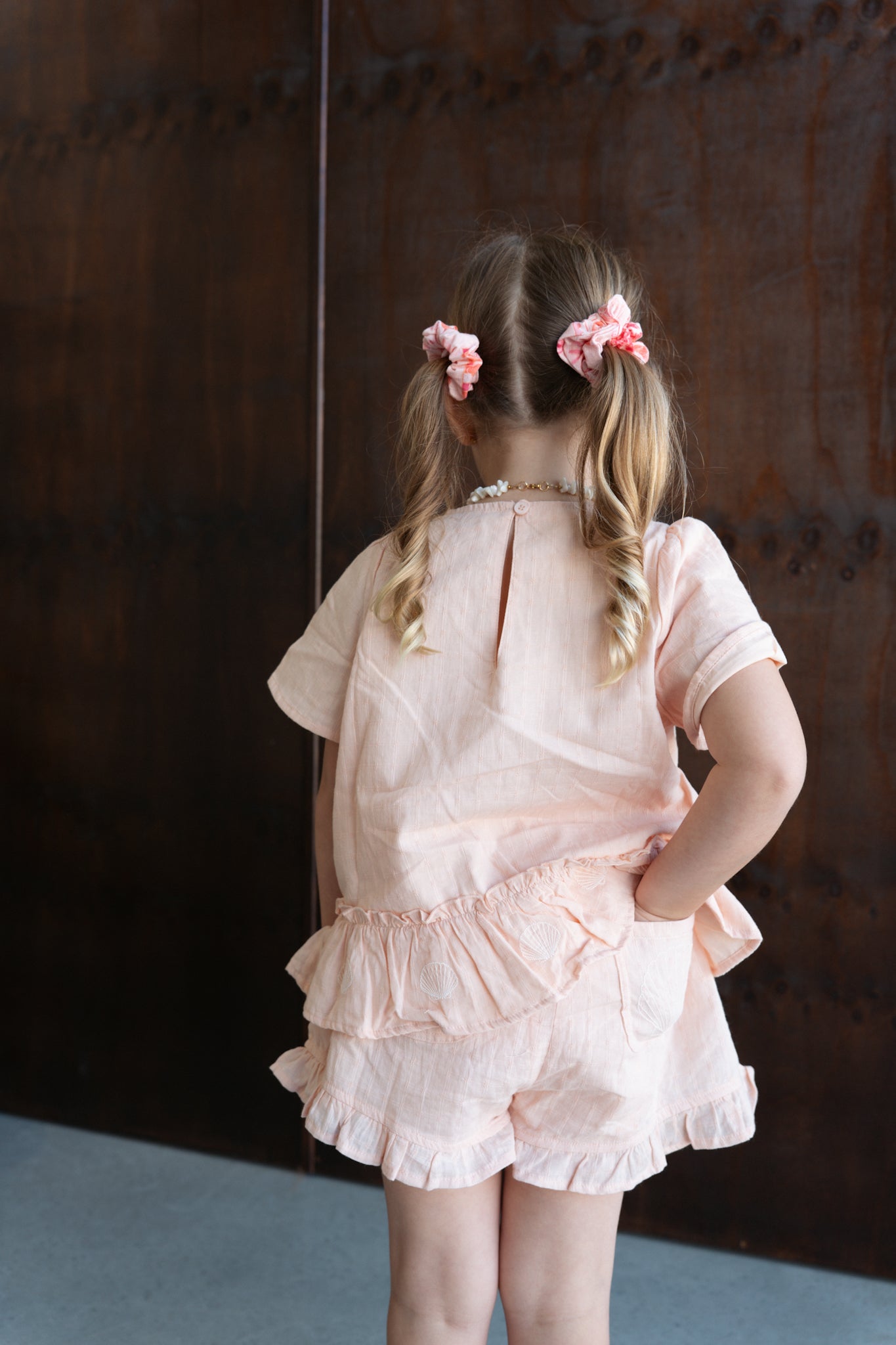 BONNIE TOP APRICOT CHECK