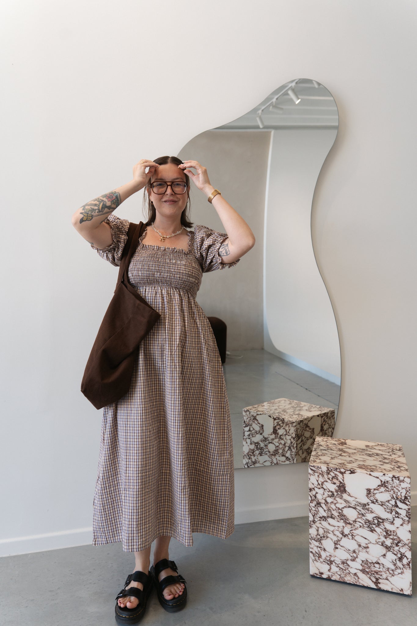 BAILEY DRESS TRUFFLE CHECK