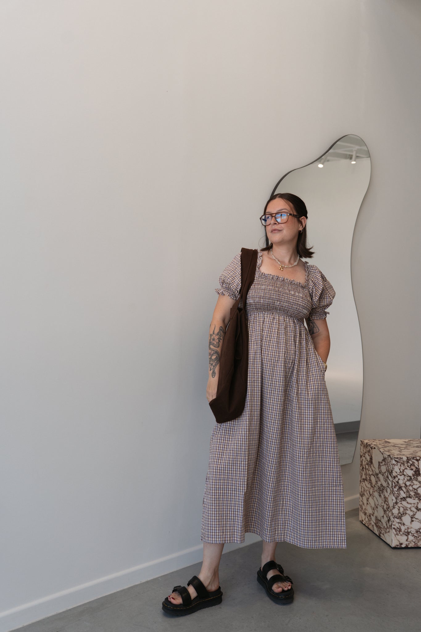 BAILEY DRESS TRUFFLE CHECK